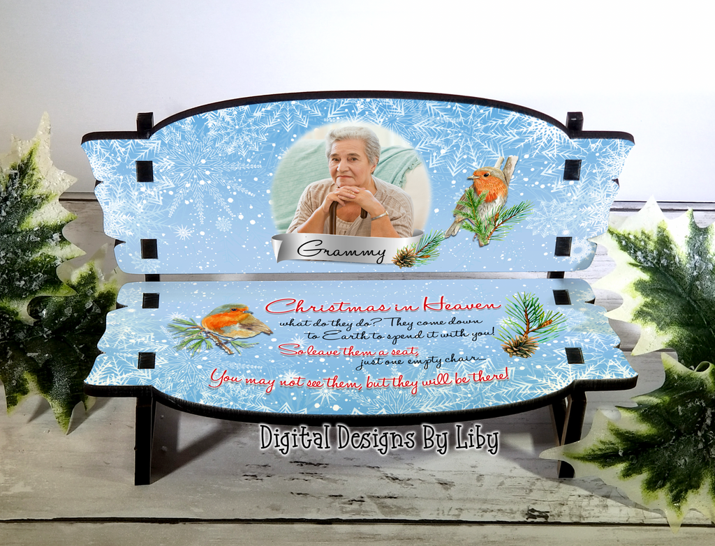 CHRISTMAS IN HEAVEN (Robin-European) - Bench + Berlin, Benelux & Rectangle Christmas Ornaments PNG Sublimation Designs