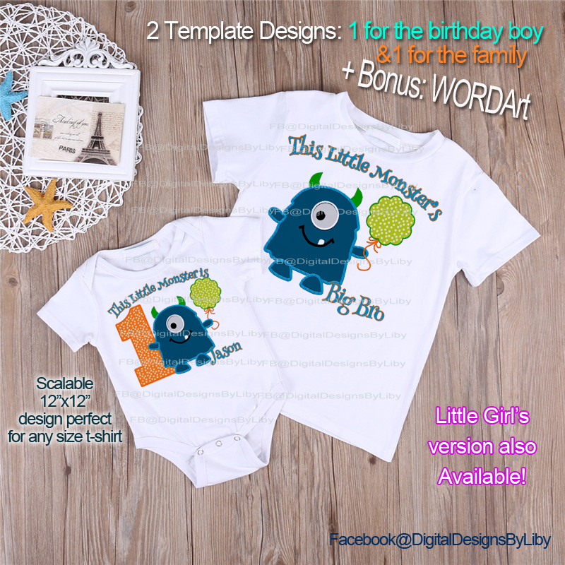 Little Monster Tee Shirt Design + Bonus: WordArt (Boy Version)