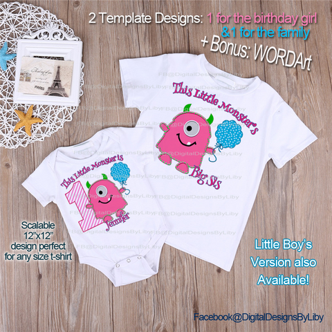 Little Monster Tee Shirt Design + Bonus: WordArt (Girl Version)