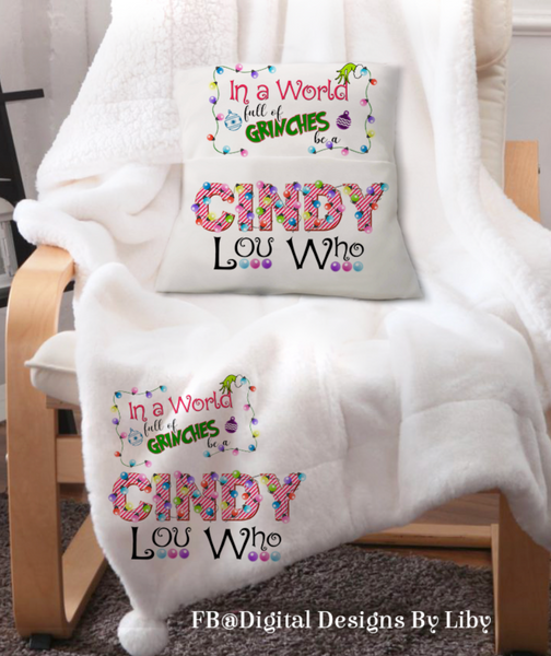 CINDY LOU WHO (Pillow & Blanket Design)
