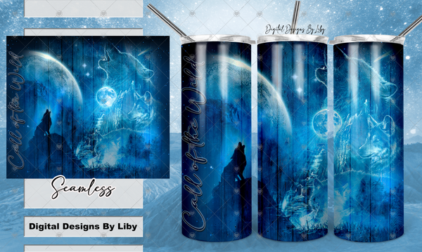 CALL OF THE WILD WOLVES 20oz Skinny Tumbler