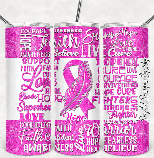 CANCER RIBBONS HOPE 20oz Skinny Tumbler Bundle (Pink, Blue & Purple)