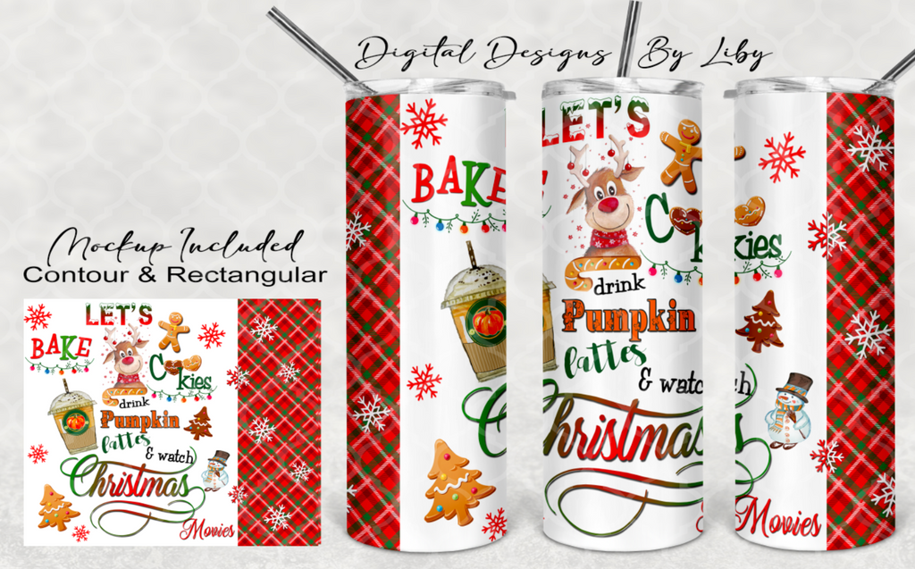 CHRISTMAS MOVIE SKINNY TUMBLER (Hot Chocolate & Pumpkin Latte)
