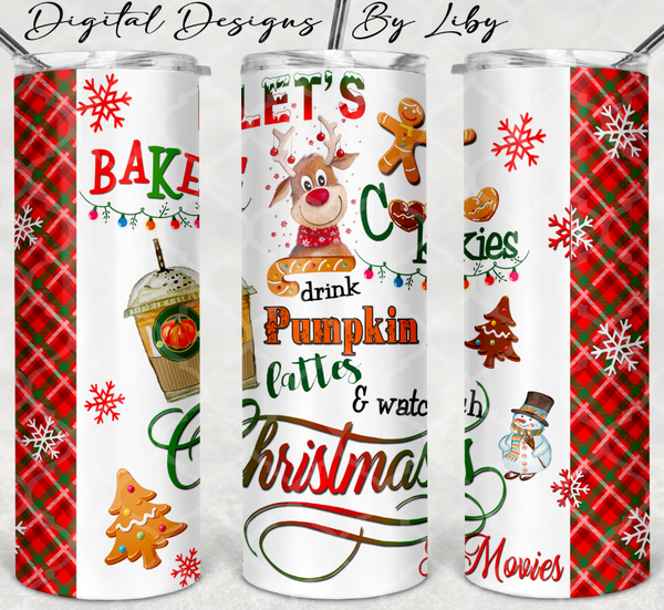 CHRISTMAS MOVIE SKINNY TUMBLER (Hot Chocolate & Pumpkin Latte)