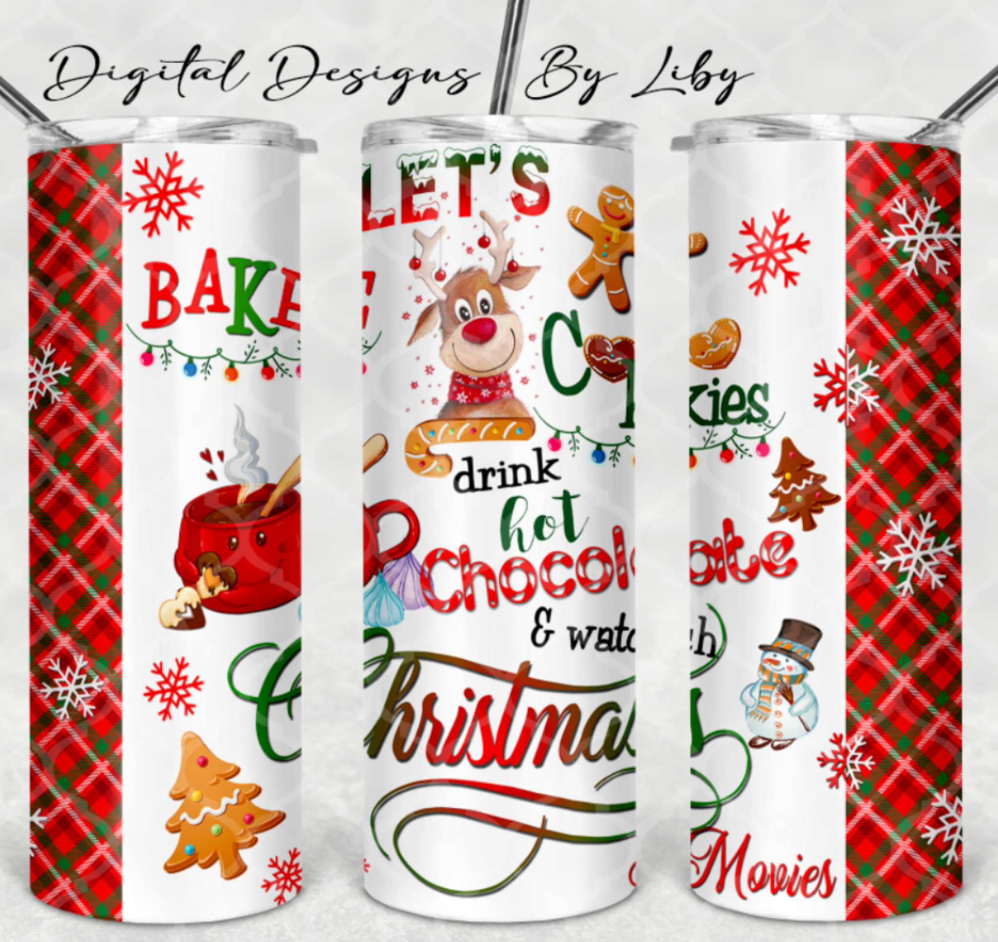 CHRISTMAS MOVIE SKINNY TUMBLER (Hot Chocolate & Pumpkin Latte)