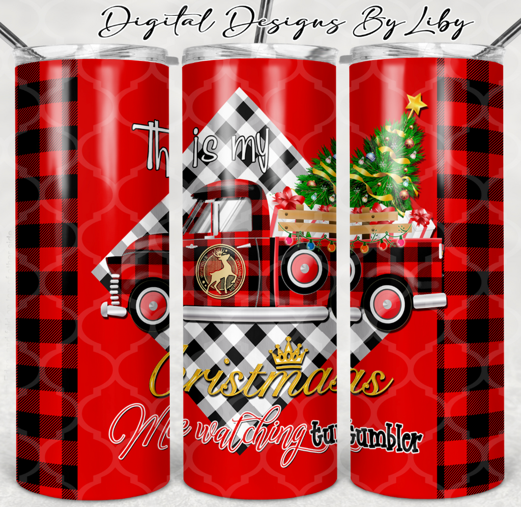 CHRISTMAS MOVE WATCHING TRUCK TUMBLER (20oz & 30oz Templates)