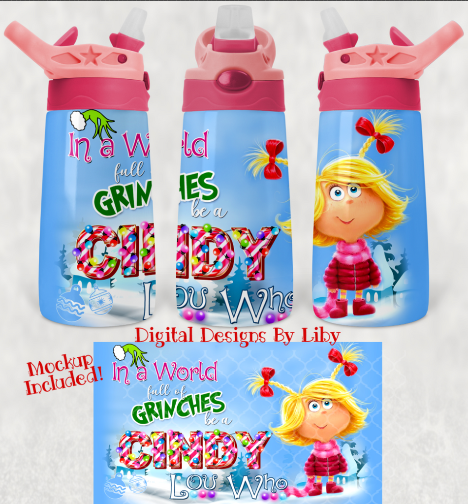 CINDY LOU WHO Sippy Cup & Kid's Flip Top Tumbler