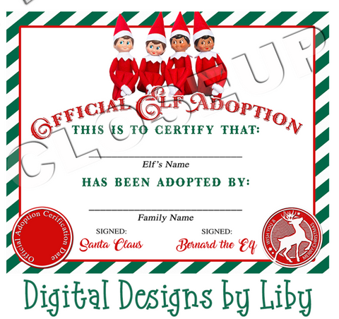 OFFICIAL ELF ADOPTION CERTIFICATE PUZZLE