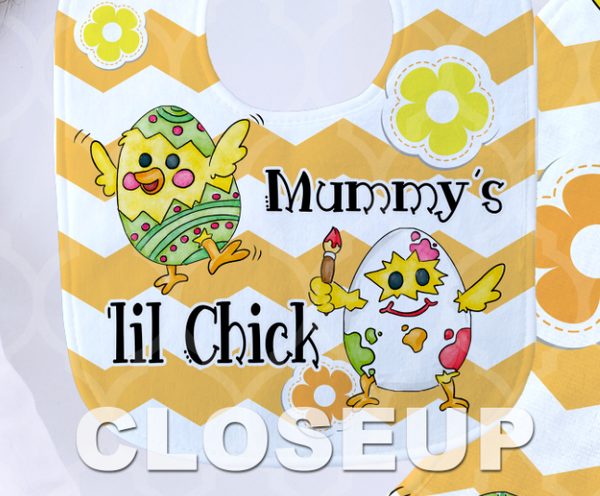 MOMMA'S LITTLE CHICK (T-Shirt, Bib & Burpie Designs + WordArt)