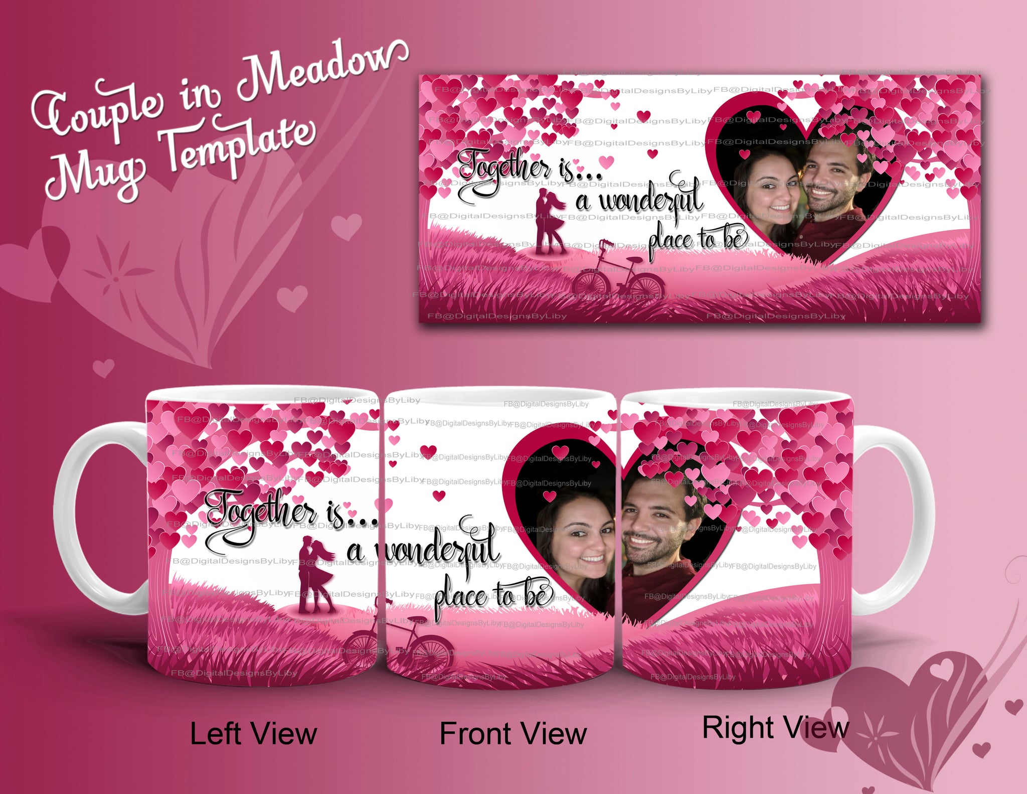 Couple In Meadow Mug Template – Digital Designs by Liby