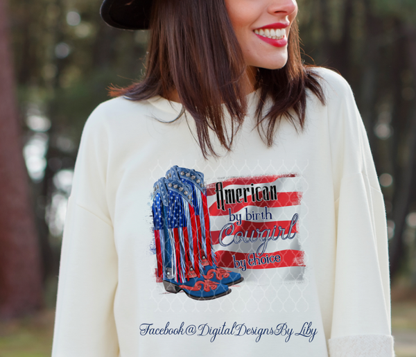 AMERICAN COWGIRL (2 Designs for T-Shirts, Mugs & More)