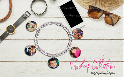 Charm Bracelet Mockups (PNG & PSD Formats)