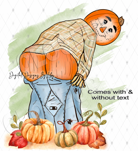 NAUGHTY SCARECROW, Scarecrow Butt PNG Design (Text optional)