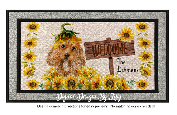 SUNFLOWER COCKER SPANIEL MEGA BUNDLE (Skinny Tumbler, Mug, Door Mat,  Garden Flag, Door Sign & More)