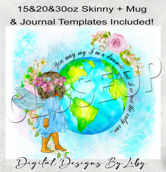 DREAMER GIRL 15oz, 20oz & 30oz Skinny-Mug-Journal 20oz SKINNY & MUG DESIGNS & JOURNAL