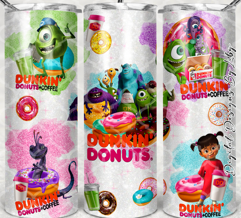 DUNKIN MONSTERS 20oz SKINNY Tumbler Design