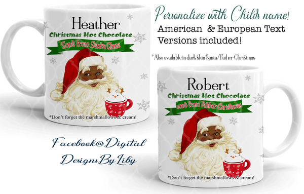 CHRISTMAS HOT CHOCOLATE II (2 Mug Designs Ready to Personalize)