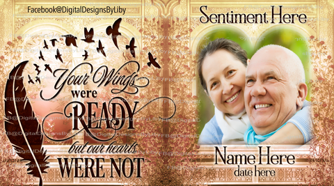 YOUR WINGS WERE READY Memorial Mug & Slate Templates