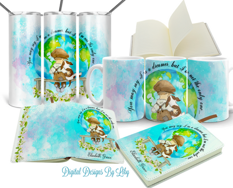 DREAMER BOY 15oz, 20oz & 30oz Skinny-Mug-Journal 20oz SKINNY & MUG DESIGNS & JOURNAL