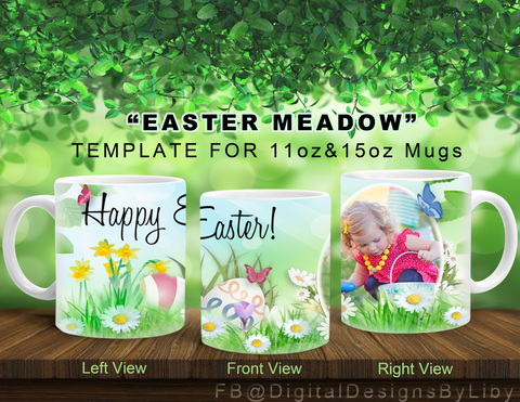 Easter Meadow Mug Template
