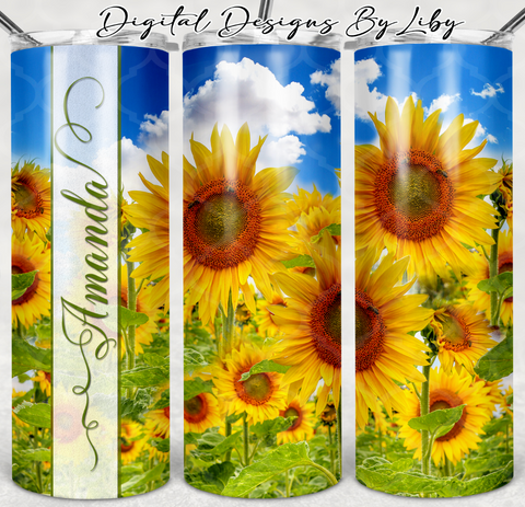 FIELD OF SUNFLOWERS 20oz SKINNY (WordArt Included Separately)