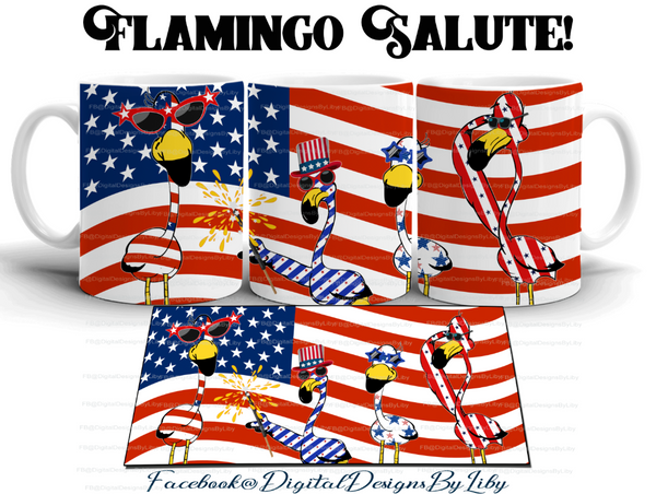 FLAMINGO SALUTE! (Mug, T-Shirt & More Designs)