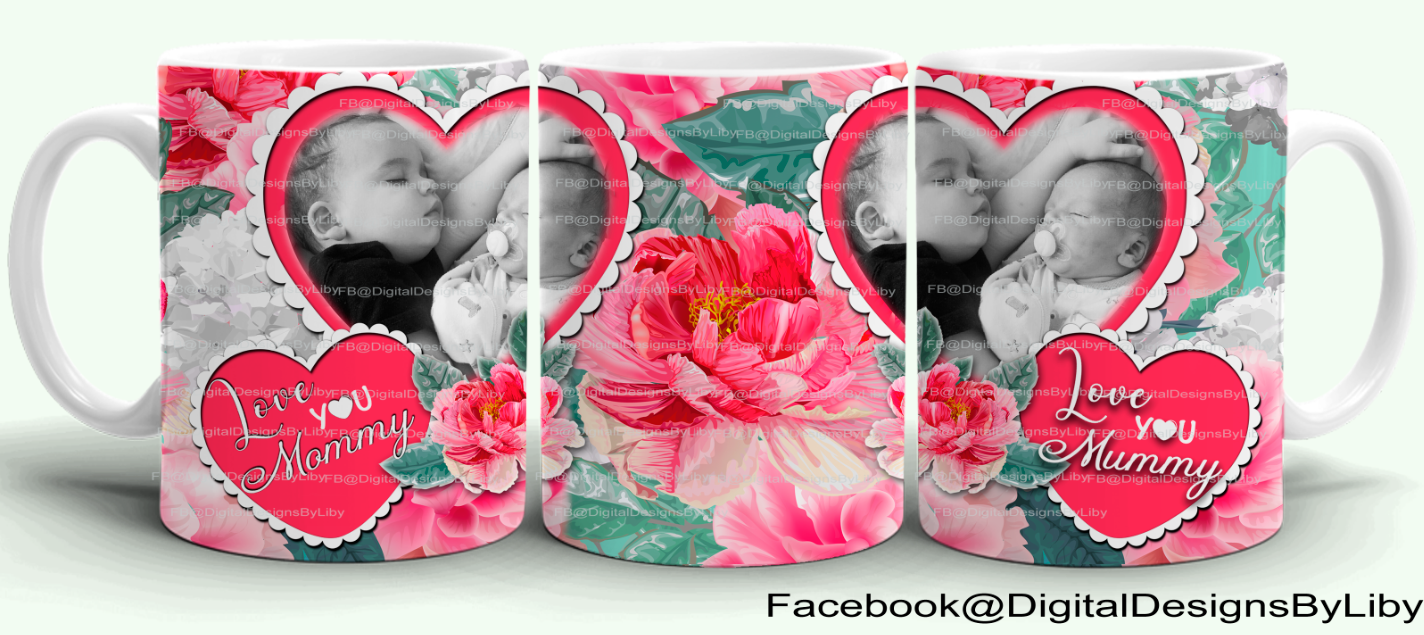 FLOWERS FOR MOMMY (Mug & Pillow/Photo Designs+WordArt)