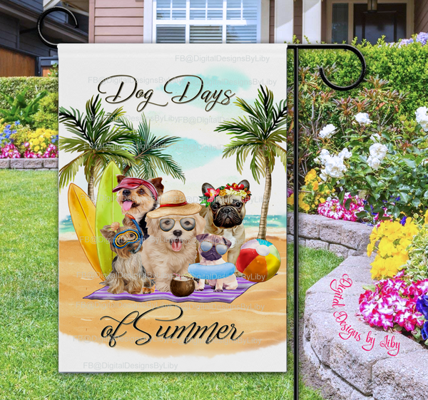 DOG DAYS OF SUMMER (Garden Flag Design only)