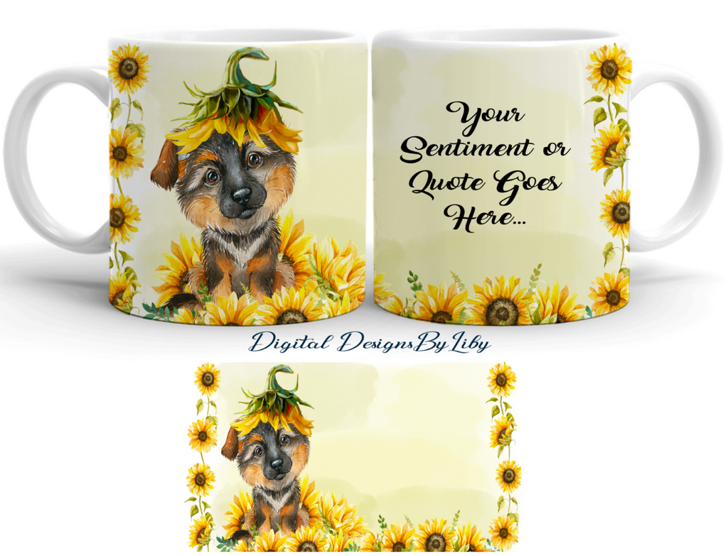 SUNFLOWER GERMAN SHEPHERD MEGA BUNDLE (Skinny Tumbler, Mug, Door Mat, Garden Flag, Door Sign & More)