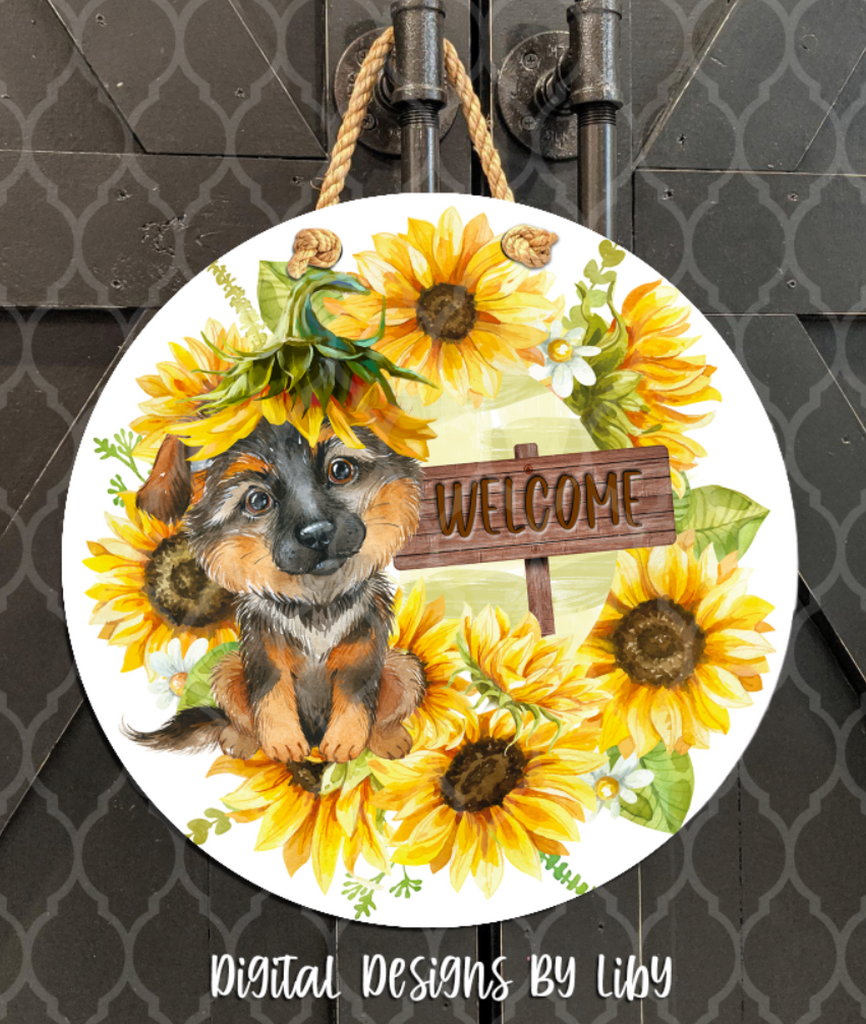 SUNFLOWER GERMAN SHEPHERD MEGA BUNDLE (Skinny Tumbler, Mug, Door Mat, Garden Flag, Door Sign & More)