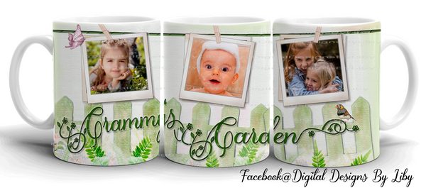 Garden Treasures Mug Template ~ Personalize with photos & Bonus WordArt