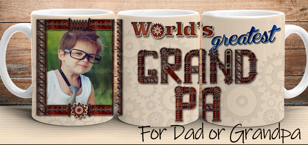 World's Greatest Dad & Grandpa Mug & Slate Design2