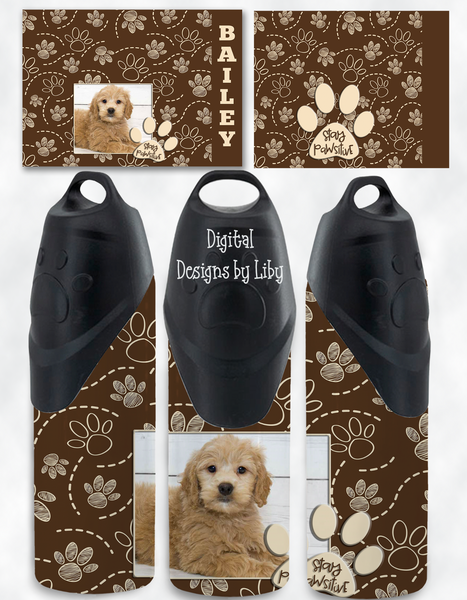 STAY PAWSITIVE Dog Water Tumbler 2 PNG Sublimation Designs