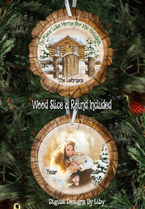 NO PLACE LIKE HOME Wood Slice &  Round Ornaments (2-Sided)