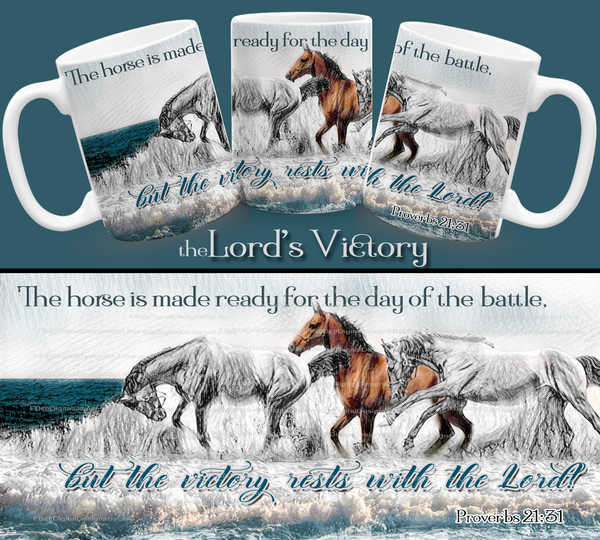 Horses - Lord's Victory Mug Template+ Bonus Slate Template