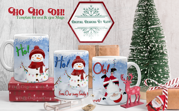 HO HO OH! MEGA BUNDLE (Mug, Coasters & Ornament Designs)