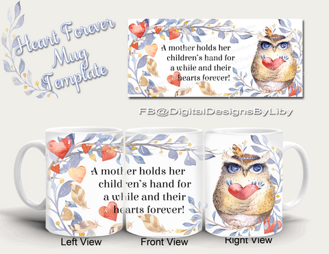 Heart Forever Mother’s Mug Template