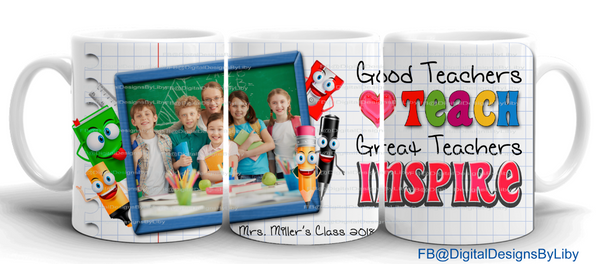 Teachers Inspire Mug Template (With & Without text)