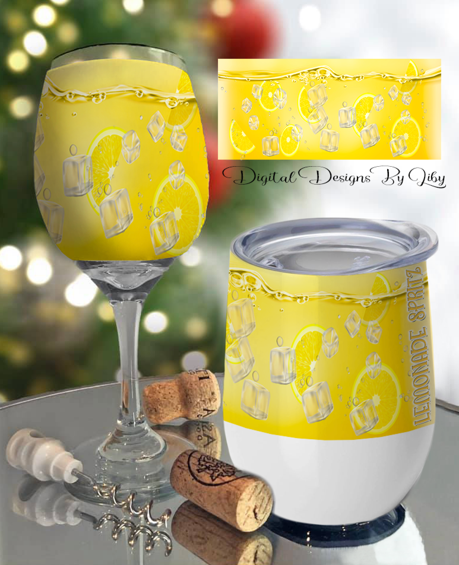 Cocktails LEMONADE SPRITZ 20oz Skinny & 12oz Wine Tumblers