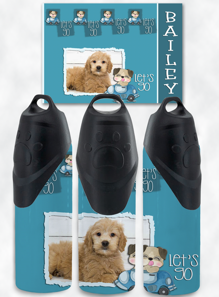 LET'S GO Dog Water Tumbler with PHOTO SLOT PNG Sublimation Design