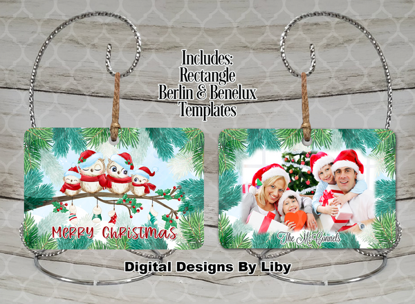 OWL CHRISTMAS FAMILY ORNAMENTS -Berlin, Benelux & Rectangle + Little Owls