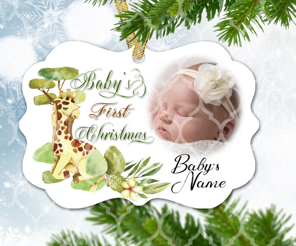 Baby Giraffe 1st Xmas - Front Only
