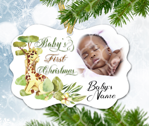 Baby Giraffe 1st Xmas - Front Only