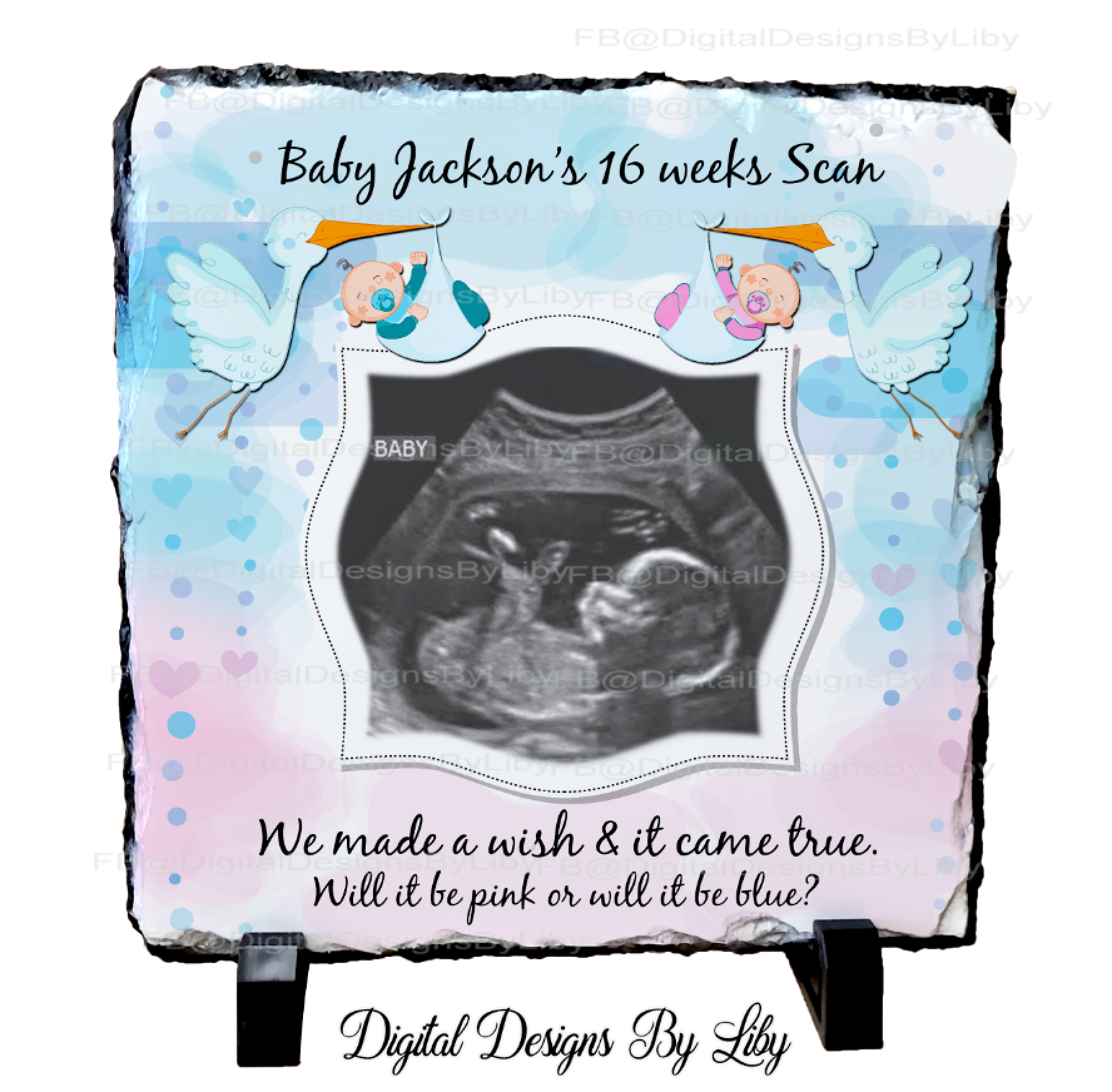 BABY ULTRASOUND ANNOUNCEMENT SLATE