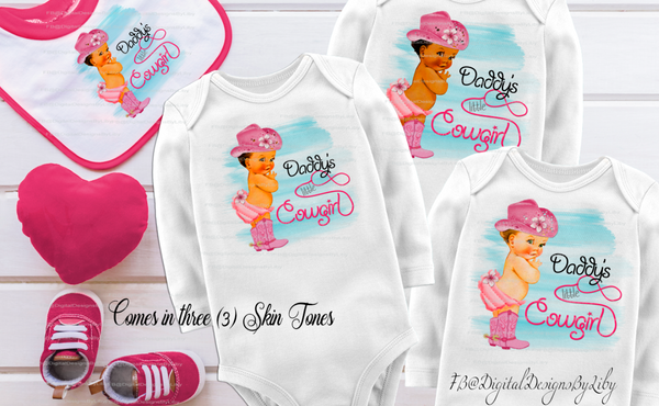 LITTLE PINK COWGIRL (T-Shirt Designs - 3 skin tones)