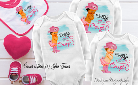 LITTLE PINK COWGIRL (T-Shirt Designs - 3 skin tones)