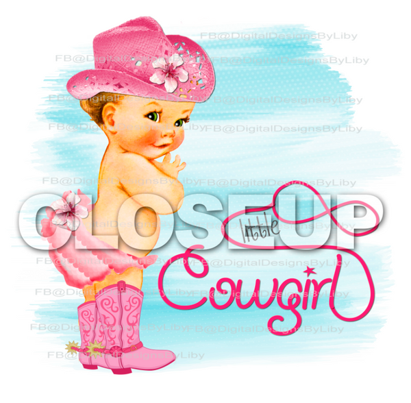 LITTLE PINK COWGIRL (T-Shirt Designs - 3 skin tones)
