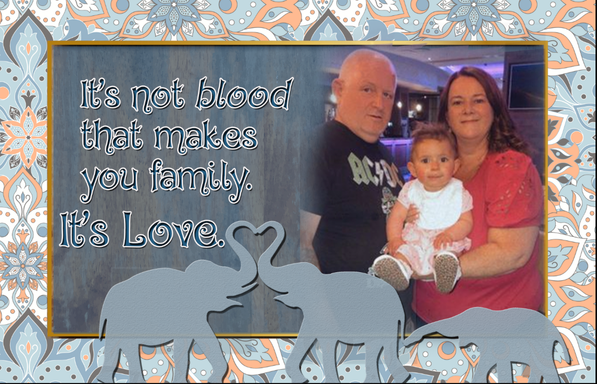ELEPHANT FAMILY LOVE Slate