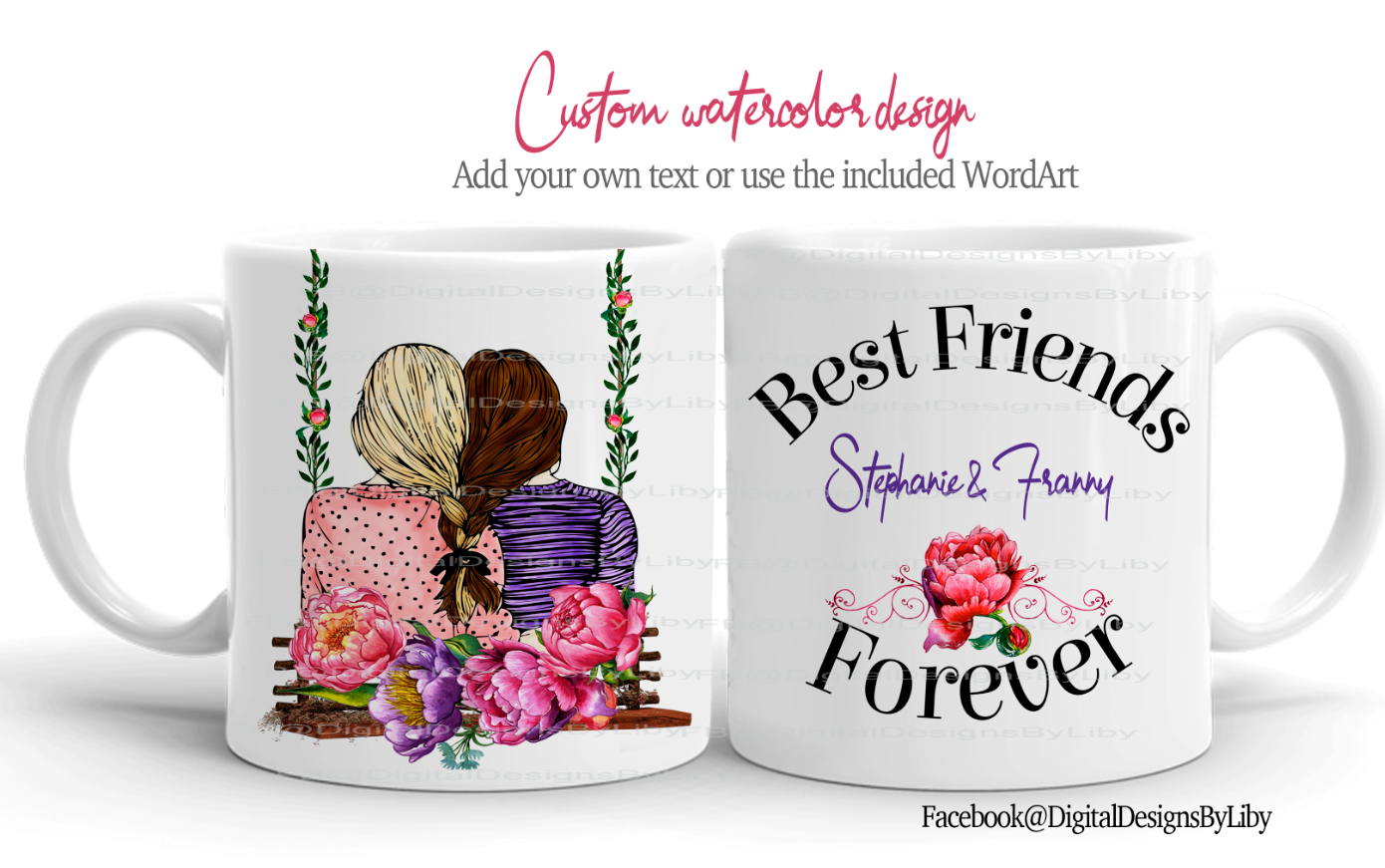 Best Friend Forever BFF + Bonus WordArt (MUG ONLY)