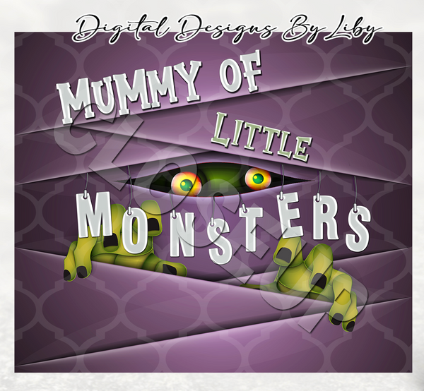 MUMMY OF LITTLE MONSTERS! Skinny Tumbler, Kid's FLIP TOP & Sippy Cup Bundle